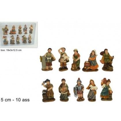 Set 10 Statuine Mestieri in resina altezza 5cm nuove figure