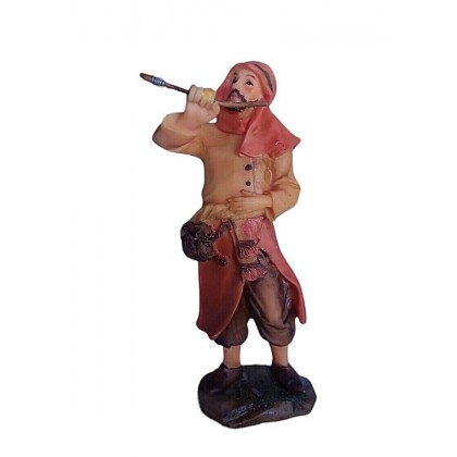 Statuina Pastore per Presepe Condottiere di Cammelli h 12