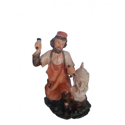 Statuina Pastore per Presepe Scultore h 12 cm