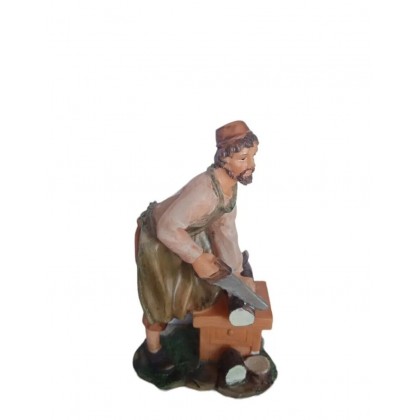 Statuina Pastore per Presepe Taglialegna h 12 cm