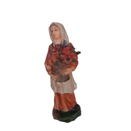 Statuina Pastore per Presepe Donna con Cesto h 12 cm