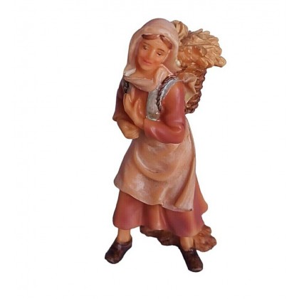 Statuina Pastore per Presepe Donna con Gherla h 12 cm