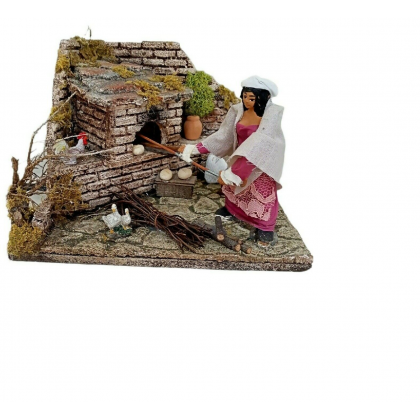 Ambientazione Forno per Presepe con Personaggio in...