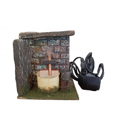 Fontana per Presepe funzionante 11,5x 11,5 x h13,5 cm