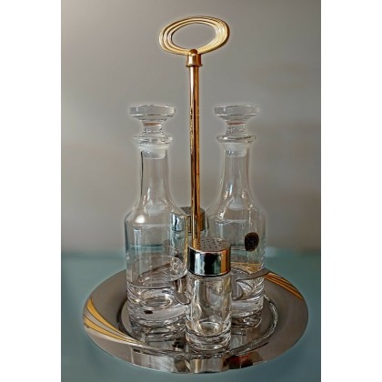 Set olio-aceto Vintage Oro Gnutti acciaio e cristallo...