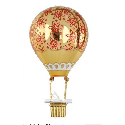 Mongolfiera colore Oro in Vetro con Messaggio di Augurio...