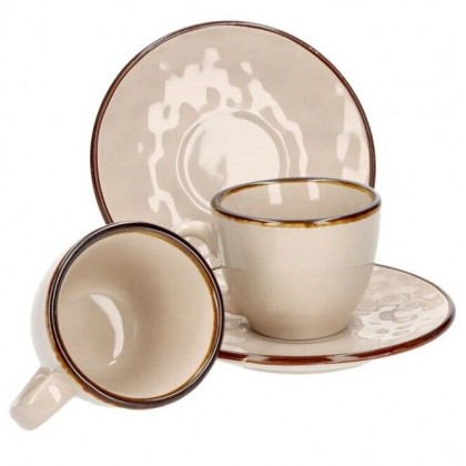 Tazzina da Caffè con Piattino in Ceramica Natural Sand...