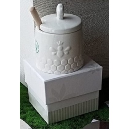 Barattolino miele porcellana con spargimiele, Wald Petalo...