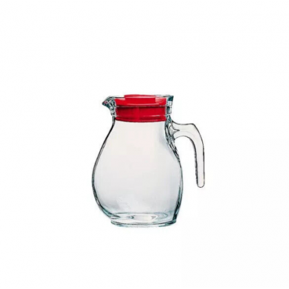 Caraffa brocca 1,5 litri Vetro Bormioli con Tappo Rosso