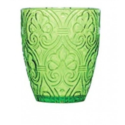 6 Bicchieri Corinto verde decorato 300ml, Fade Maison