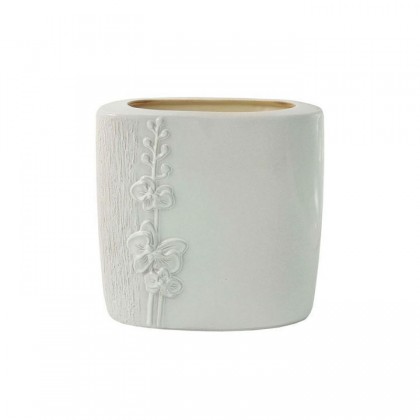 Vaso quadrato in Ceramica Orchidea Luc Wald