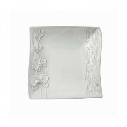 Svuotatasche quadrato in Ceramica Orchidea Luc Wald