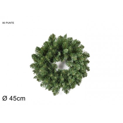 Ghirlanda natalizia rotonda di abete sintetico verde Ø 45...