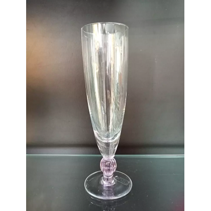 6 Bicchieri Flute Cristalleria Europa gambo rosa Prezzo...
