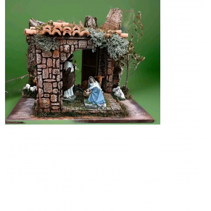 Presepe artigianale con Sacra Famiglia Madonna Sdraiata,...