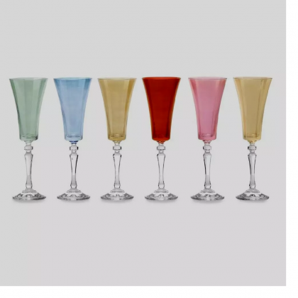 6 Calici Flute colorati assortiti 180ml Cristalflex marca...