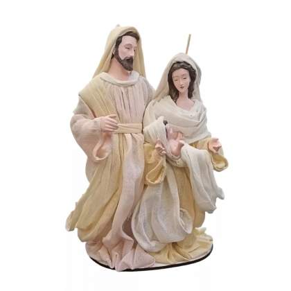 Natività con Tessuti colori naturali h25 cm DueEsse...