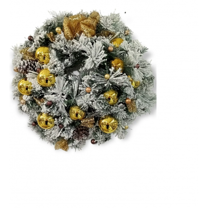 Ghirlanda Natalizia Rotonda Innevata Diametro 60 cm 130...