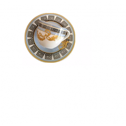 6 Tazzine Caffè Vanity Fine Porcellana Decoro Oro ed...