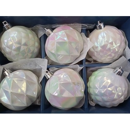 6 Palline Plastica Bianco...