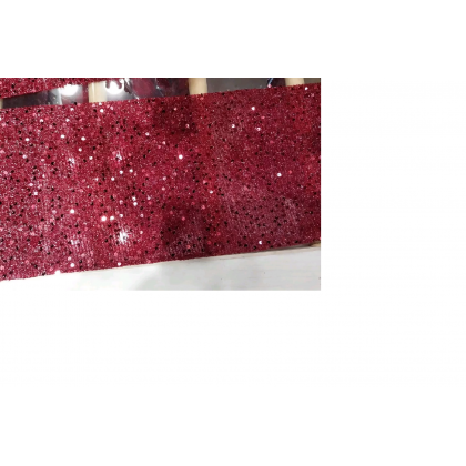 Decorazione Runner in Tessuto colore Bordò con paillettes...