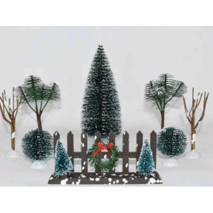 Kit Alberelli con staccionata per villaggi natalizi,...