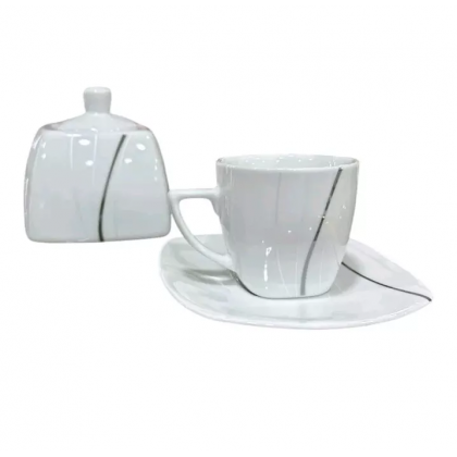 Servizio Caffè per 12 persone 13 pezzi Senna quadrato...