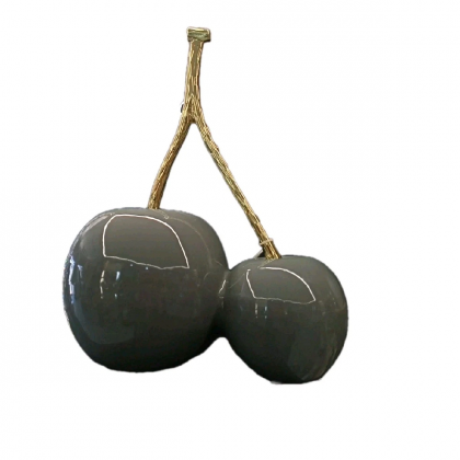 Oggetto d'Arredo Ciliegie Grigio in Porcellana h 34 x 25 cm