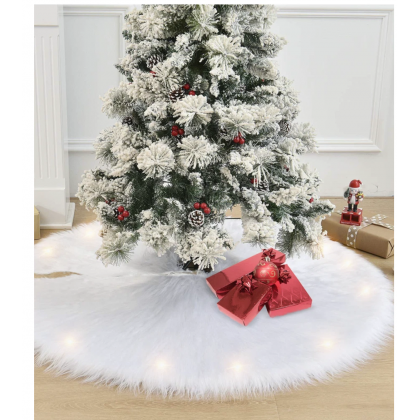 Copribase per Albero di Natale Tappeto bianco D.90 cm con...