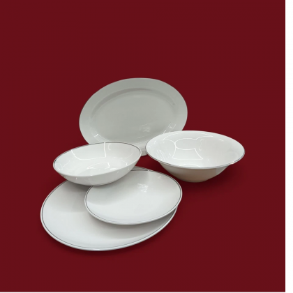 Servizio piatti Metropolis Filo Platino 38 Pezzi Tognana...