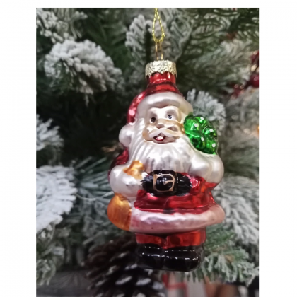 Appendino in Vetro Babbo Natale h 8 cm