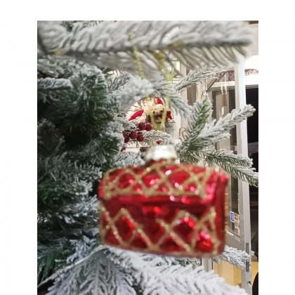 Appendino in Vetro Borsetta Rossa h 8 cm