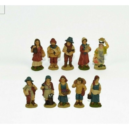 Set 10 pastori in resina, altezza 3,5cm