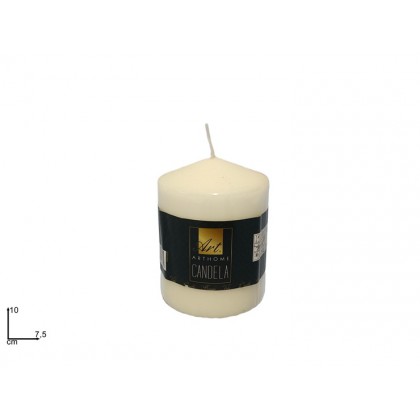 Candela cilindrica colore panna h 10 cm Ø 7,5 cm