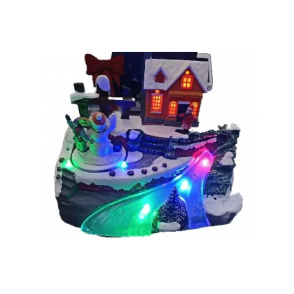 Giostrina natalizia con luci, movimento, 21 x 11 x h 15 cm