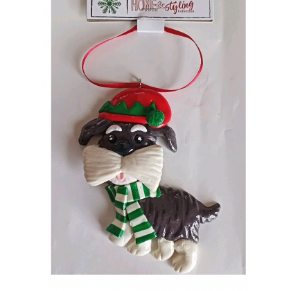 Appendino Cagnolino con Cappellino sciarpetta verde