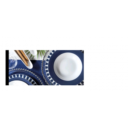 Servizio piatti 18 Pezzi per 6 persone Geometric Blue Fade