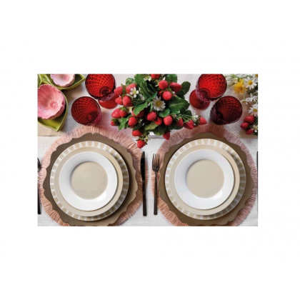 Servizio piatti 18 Pezzi per 6 persone Geometric Beige Fade