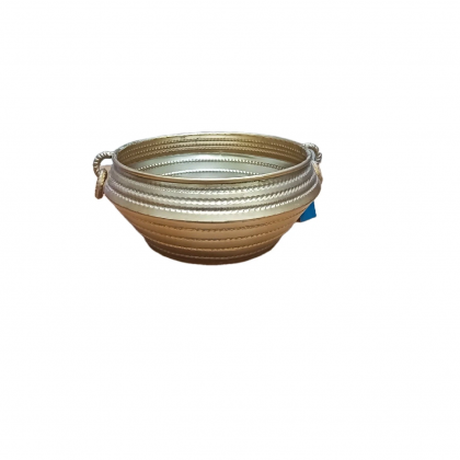 Vaso Basso Nives Oro in Metallo martellato Fade Maison