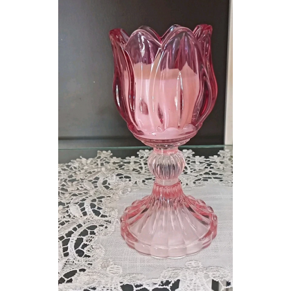 Candela Profumata Sale Marino Calice Vetro Tulipano H 16,5cm