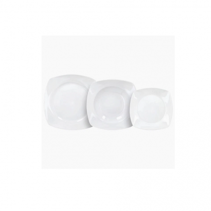 Servizio Piatti 18 Pezzi Quadrato Chicago in Porcellana...