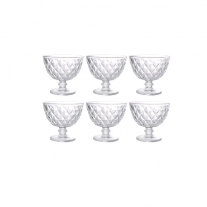 6 Coppette Gelato in Vetro Diamond 280 cc Tognana