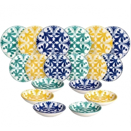 Servizio Piatti 18 Pezzi Madison Maiolica...