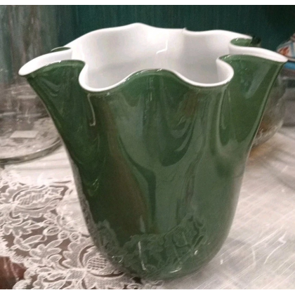 Vaso Brahma in Vetro colore Verde 23 x 22 cm Fade Maison
