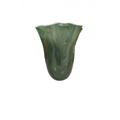 Vaso Brahma in Vetro colore Verde h 28 x 24 cm Fade Maison