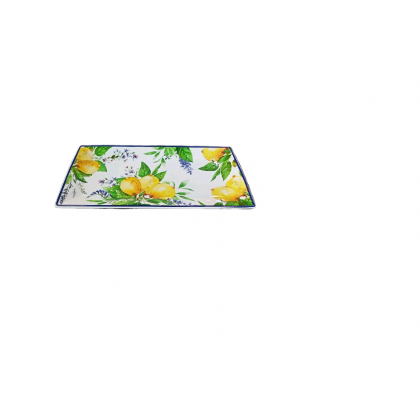 Vassoio Rettangolare Soraya in Porcellana Decoro Limoni...