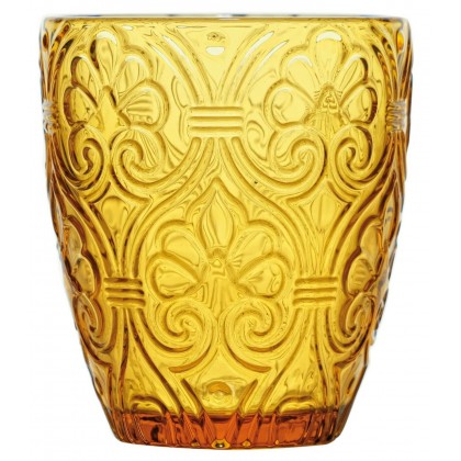 6 Bicchieri Corinto ambra decorato 300ml, Fade Maison
