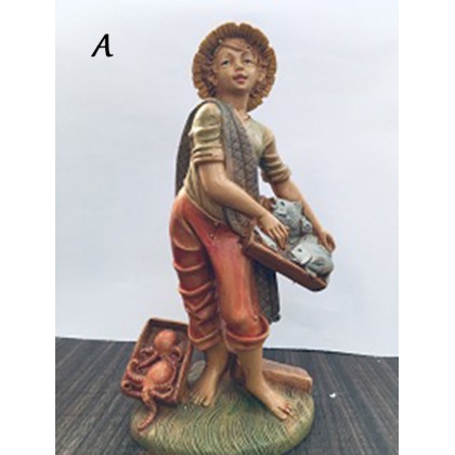 Statuina pastore pescivendolo h 20 cm infrangibile...